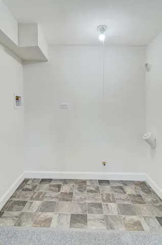 a view of a room with a bench