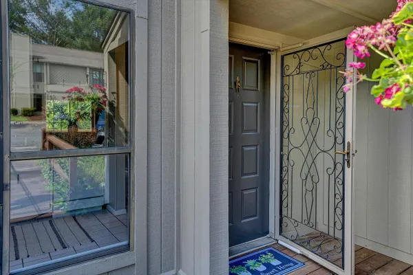 a view of a door with a glass door