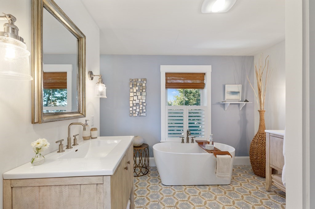 18 Clifton Avenue Hull, MA 02045 - Photo 24 of 39 a bathroom with a sink and a mirror