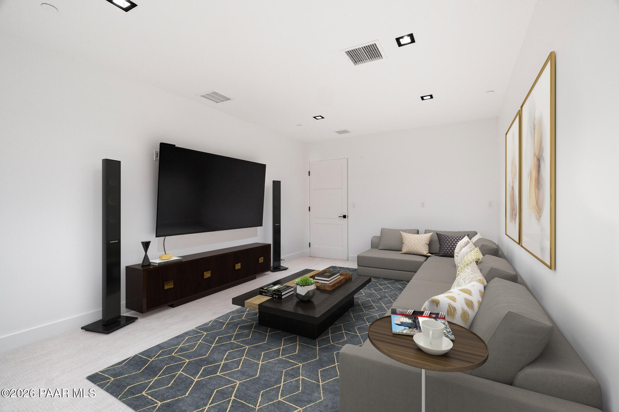 1090 High Valley Ranch Road Prescott, AZ 86303 - Photo 53 of 65 a living room with furniture and a flat screen tv