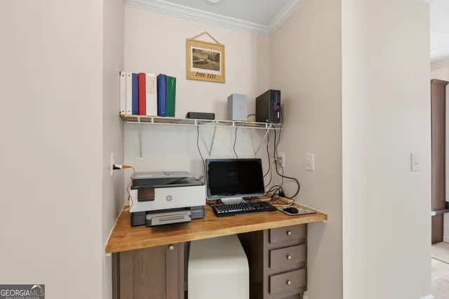 a view of a lake with a building in the background