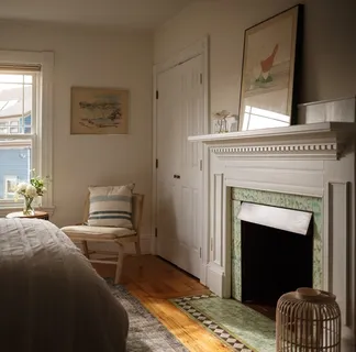 a bedroom with a bed and closet