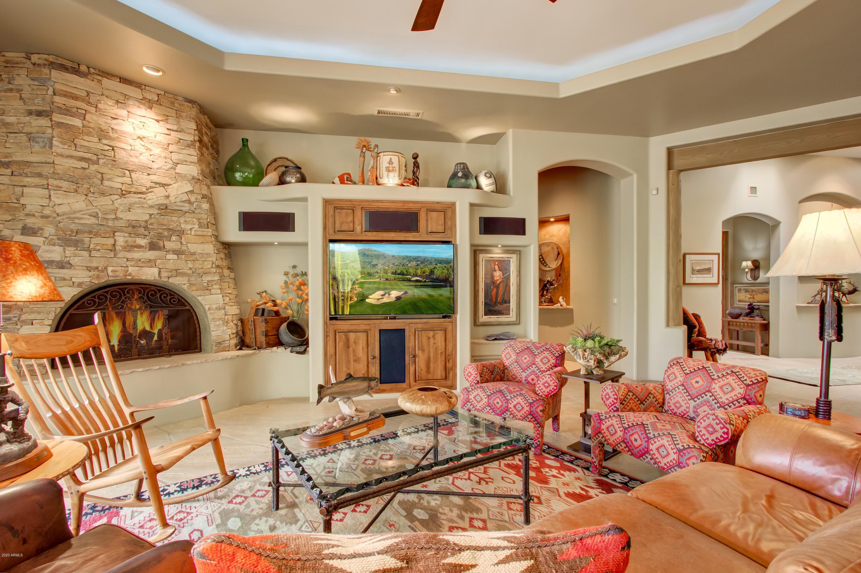 18940 East Picacho Road Rio Verde, AZ 85263 - Photo 8 of 47 Fireplace & Media Wall