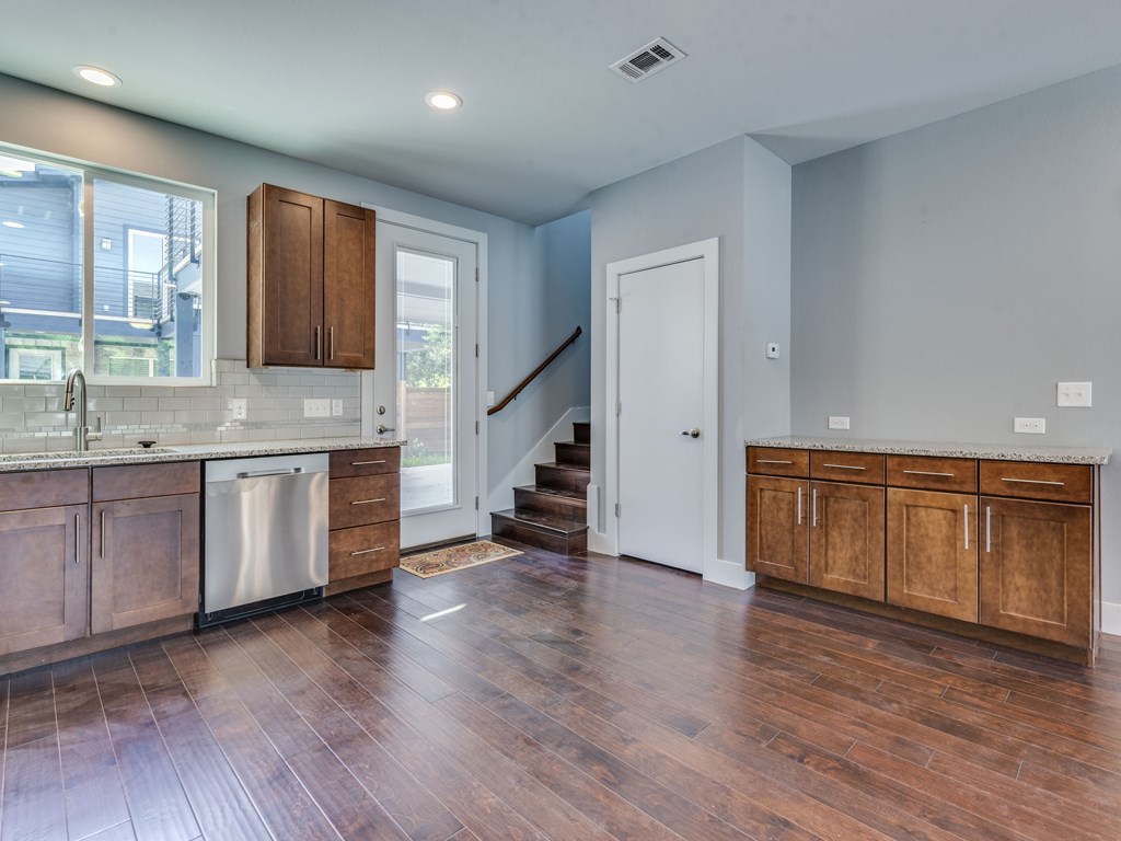 406 Post Rd Drive, Unit 1 Austin, TX 78704 - Photo 6 of 30 view of dining area open to kitchen and shows the abundance of storage space