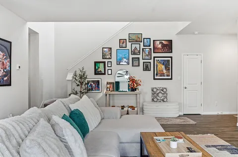 a bed room with a bed and a couch