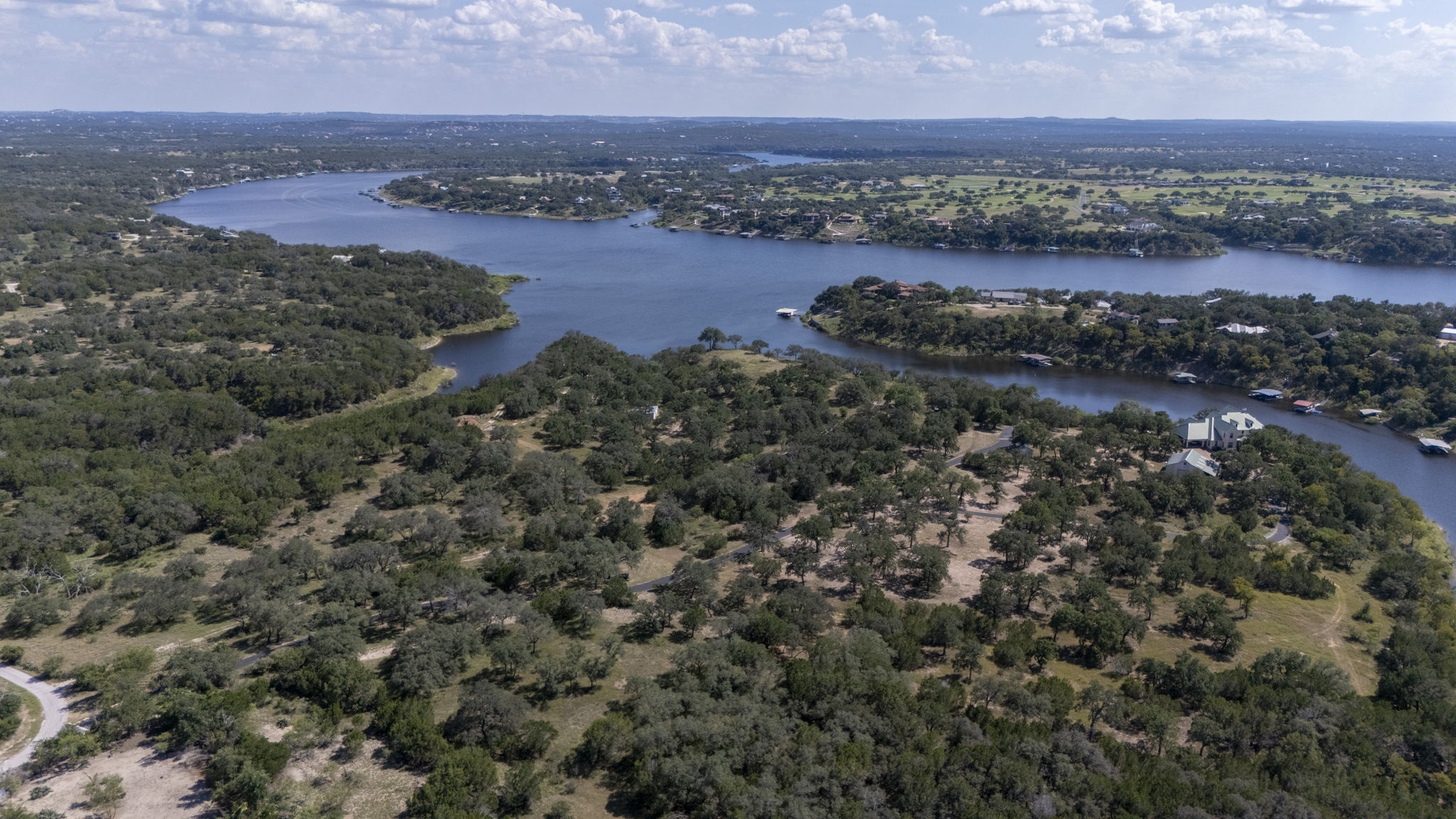 Tbd Singleton Road Marble Falls, TX 78654 - Photo 15 of 40 an aerial view of house with yard and lake view in back