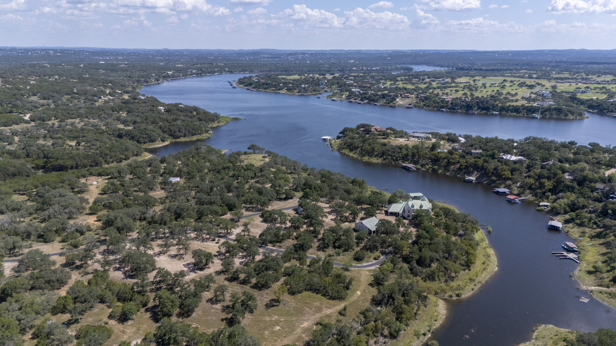 Tbd Singleton Road Marble Falls, TX 78654 - Photo 6 of 40 an aerial view of lake and residential houses with outdoor space