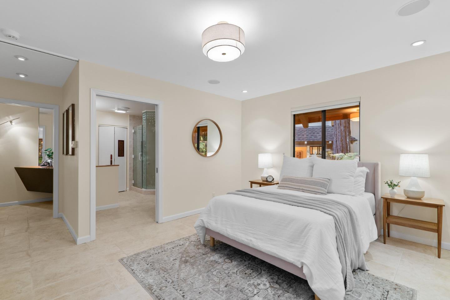 1695 Aptos Creek Road Aptos, CA 95003 - Photo 41 of 76 a bedroom with a bed and a lamp