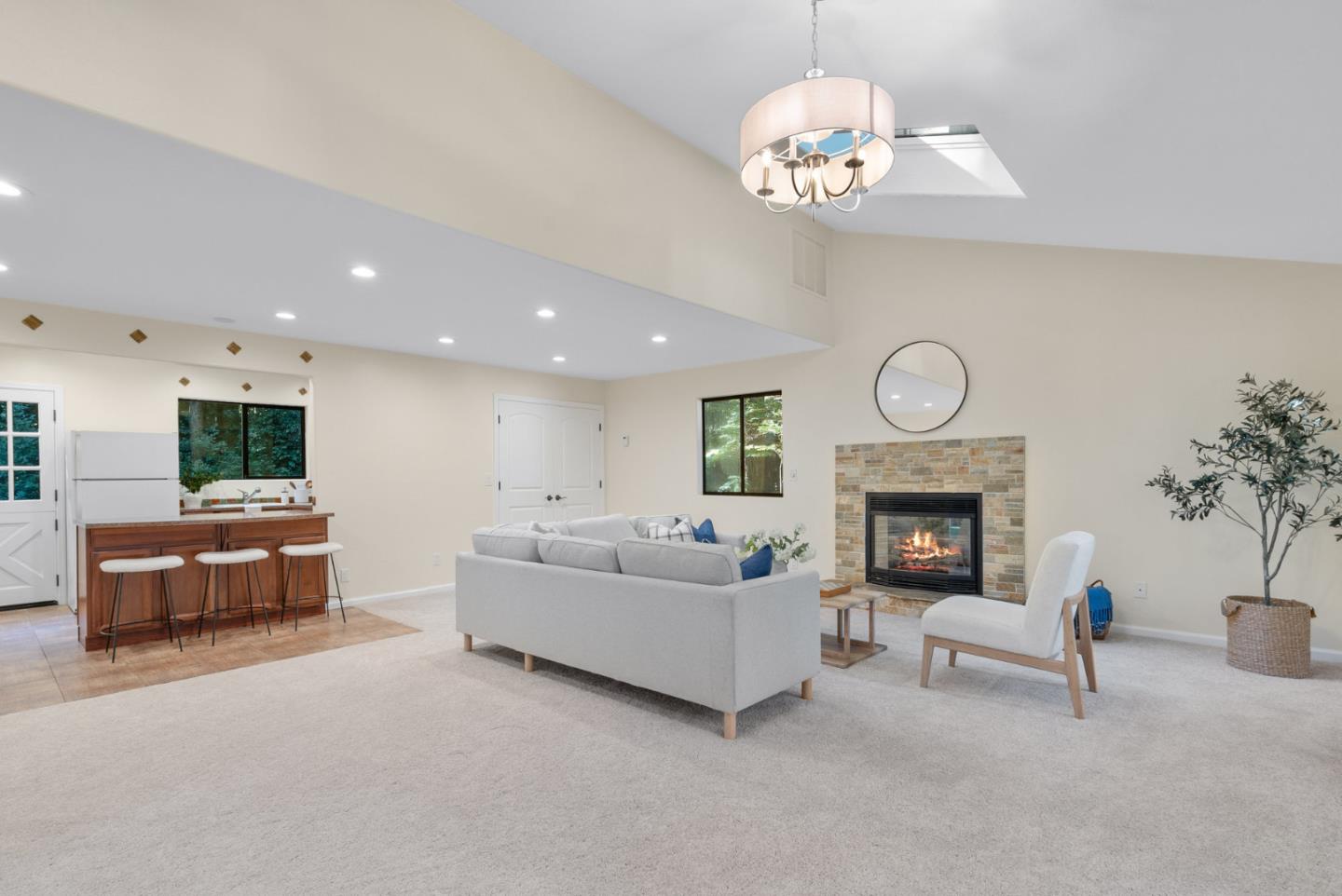 1695 Aptos Creek Road Aptos, CA 95003 - Photo 50 of 76 a living room with furniture and a fireplace