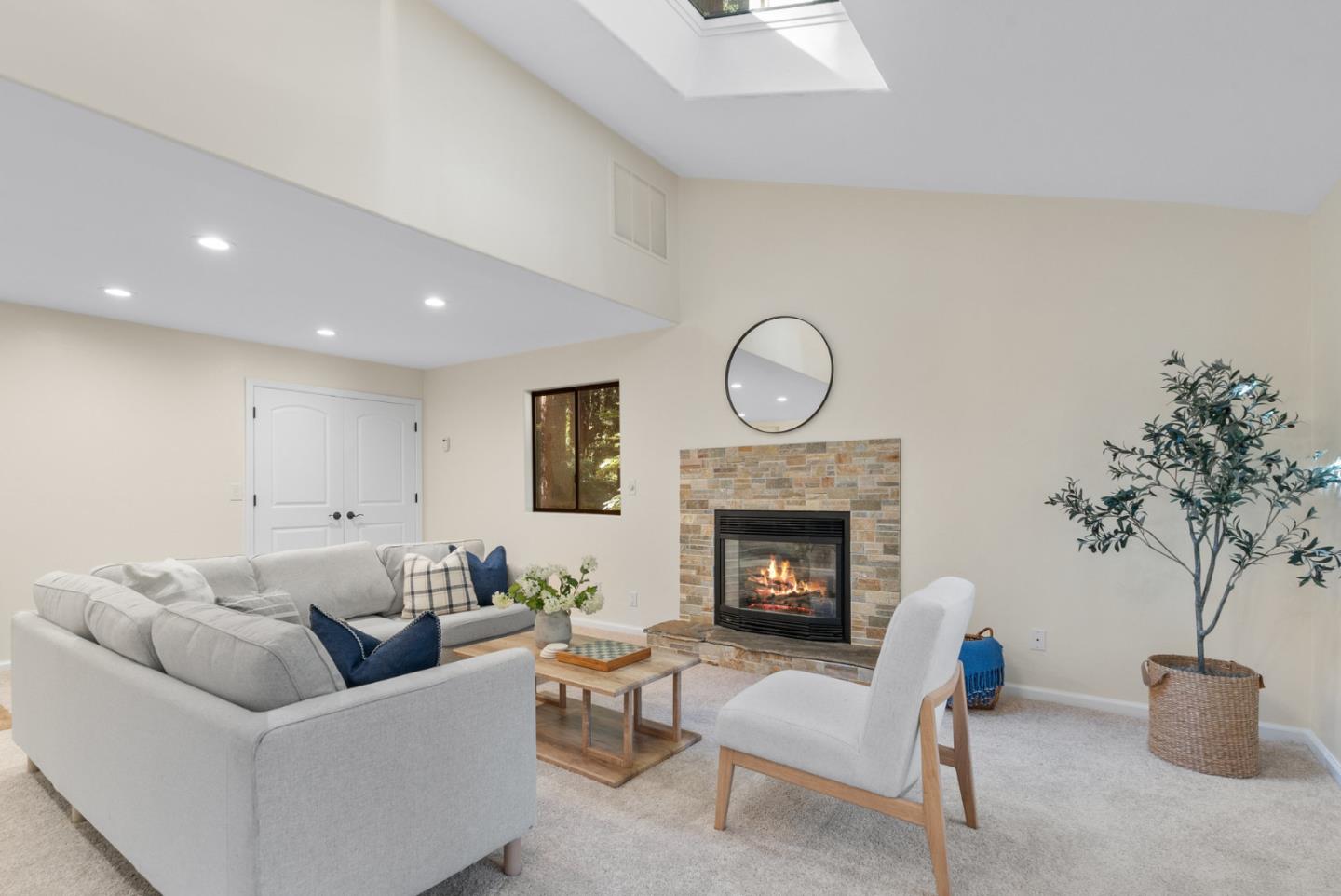 1695 Aptos Creek Road Aptos, CA 95003 - Photo 51 of 76 a living room with furniture and a fireplace