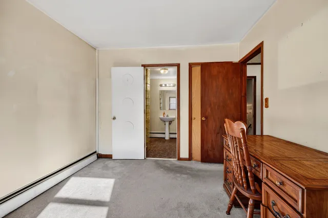 an empty room with closet