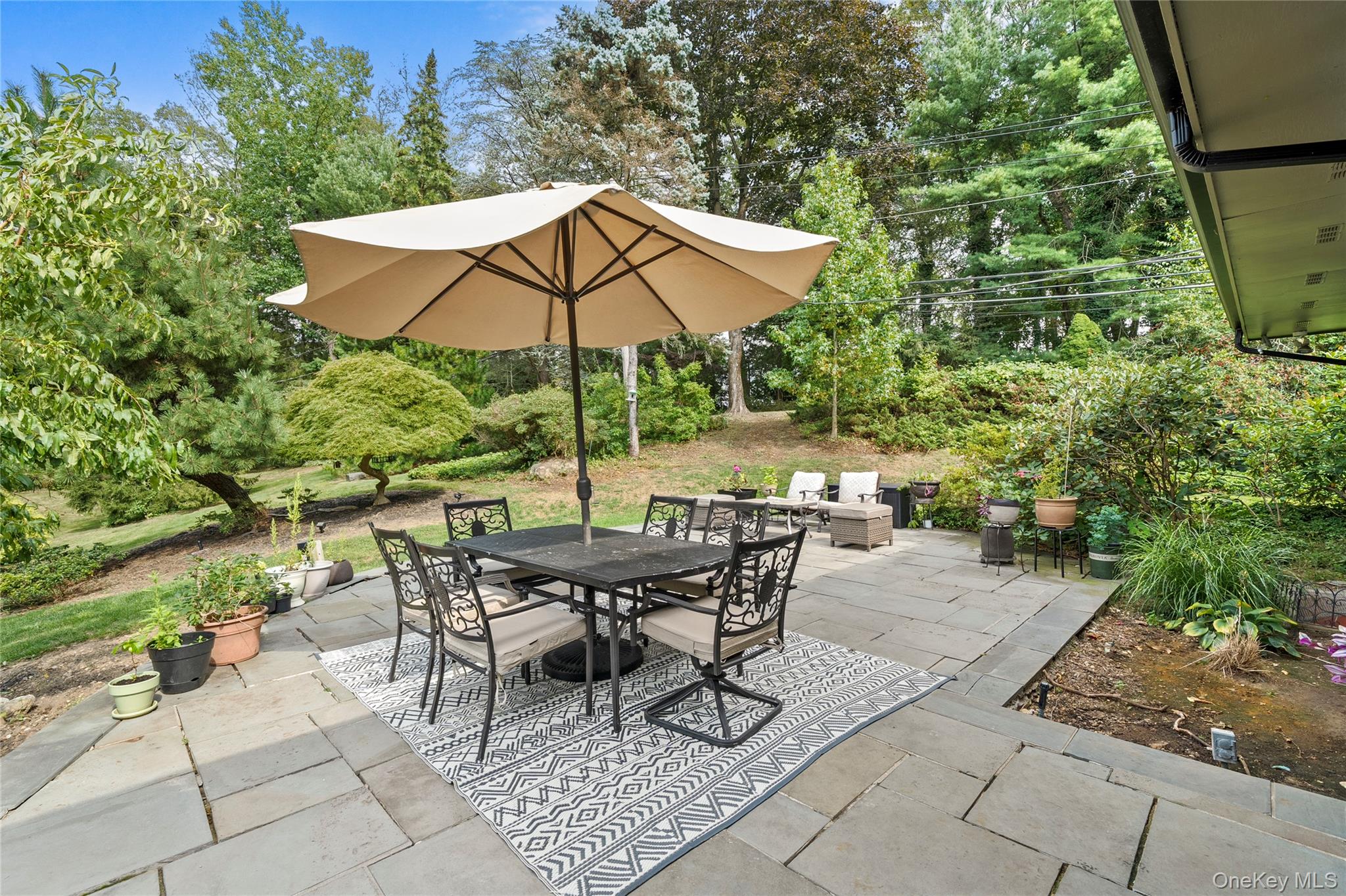 55 Rolling Hill Lane Old Westbury, NY 11568 - Photo 38 of 48 View of patio / terrace featuring outdoor dining area and view of scattered trees