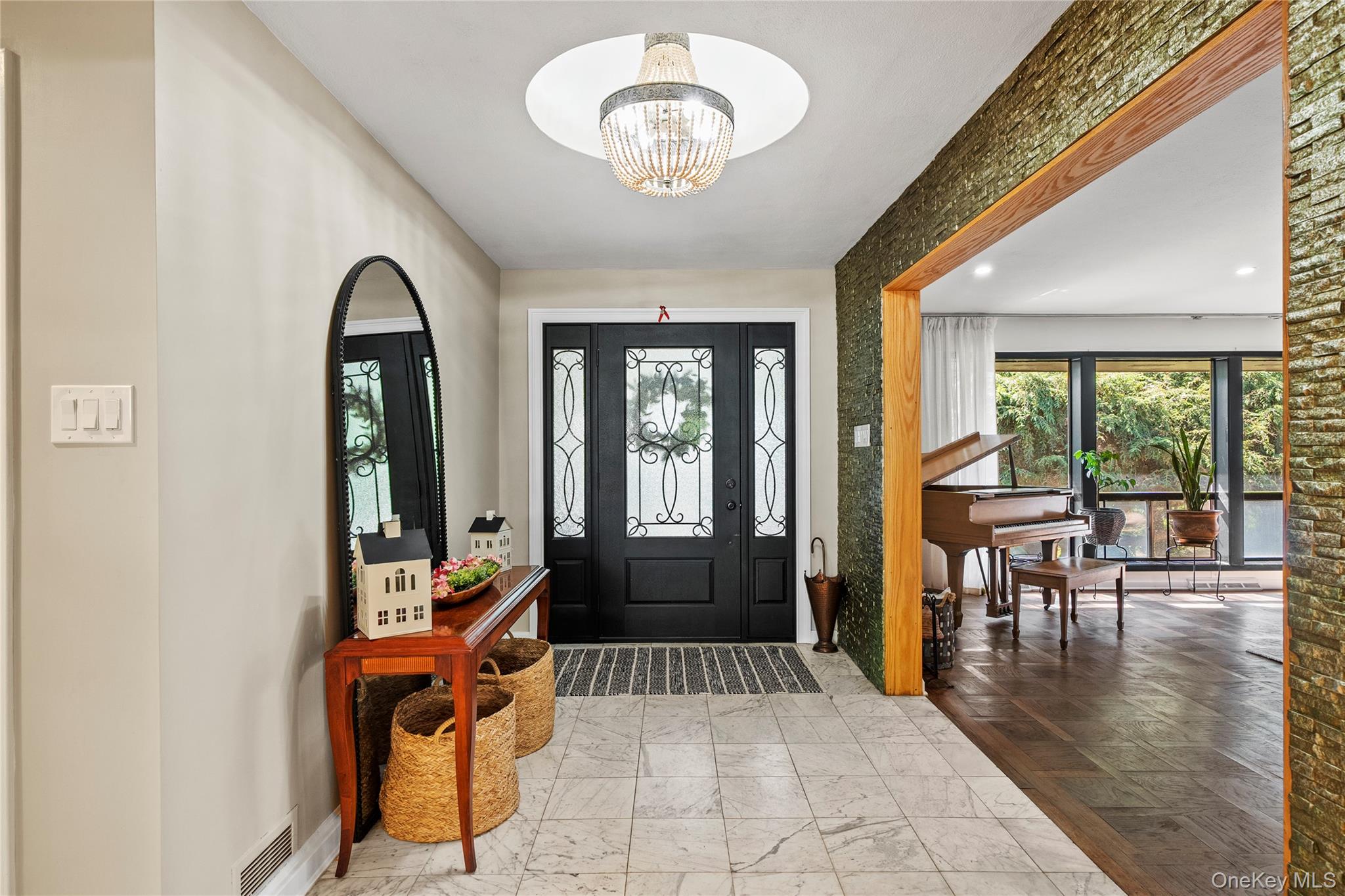 55 Rolling Hill Lane Old Westbury, NY 11568 - Photo 4 of 48 Foyer entrance featuring a chandelier and recessed lighting