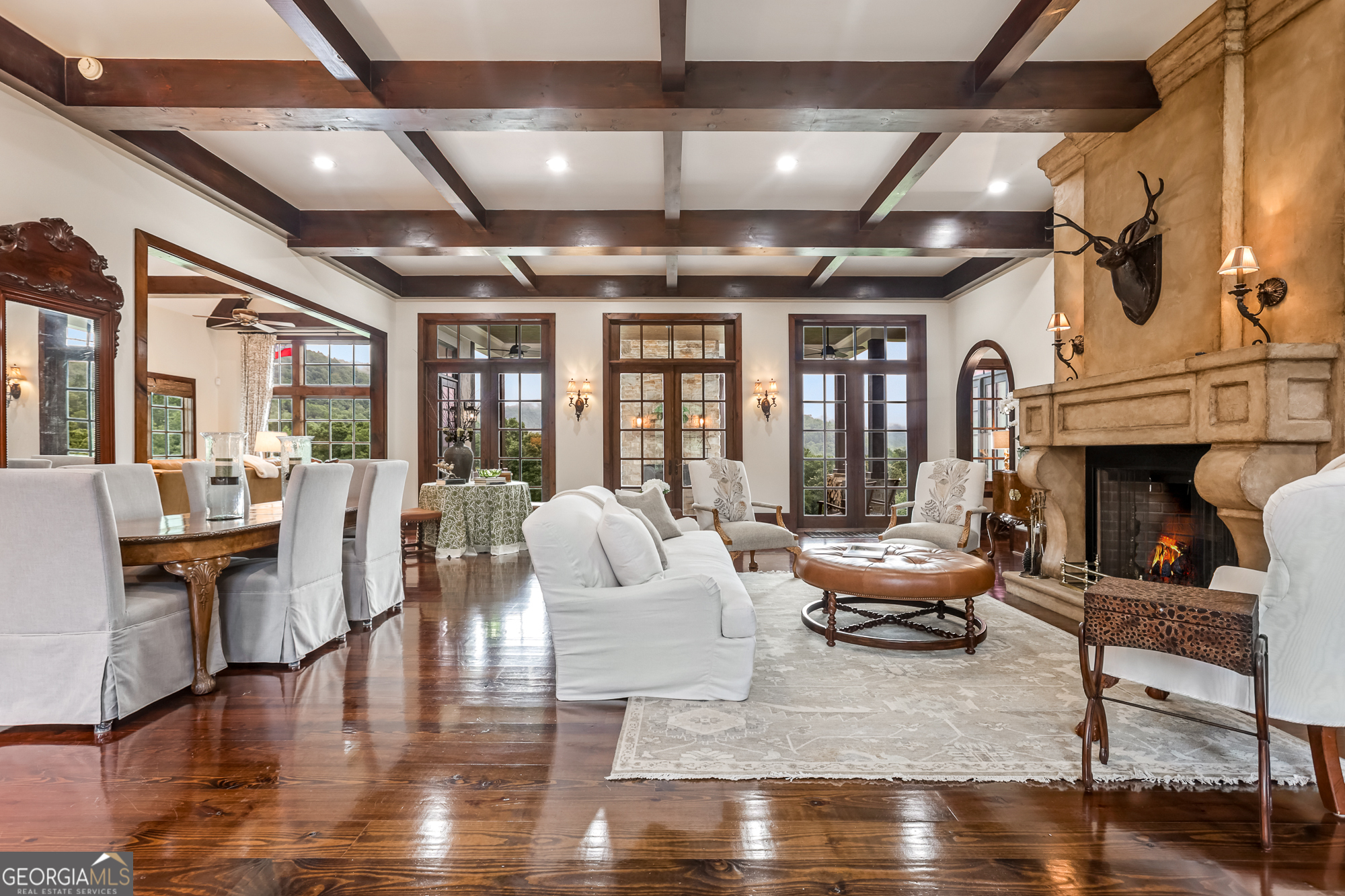 3662 Blue Ridge Gap Road Clayton, GA 30525 - Photo 5 of 69 a living room with fireplace furniture and a large window