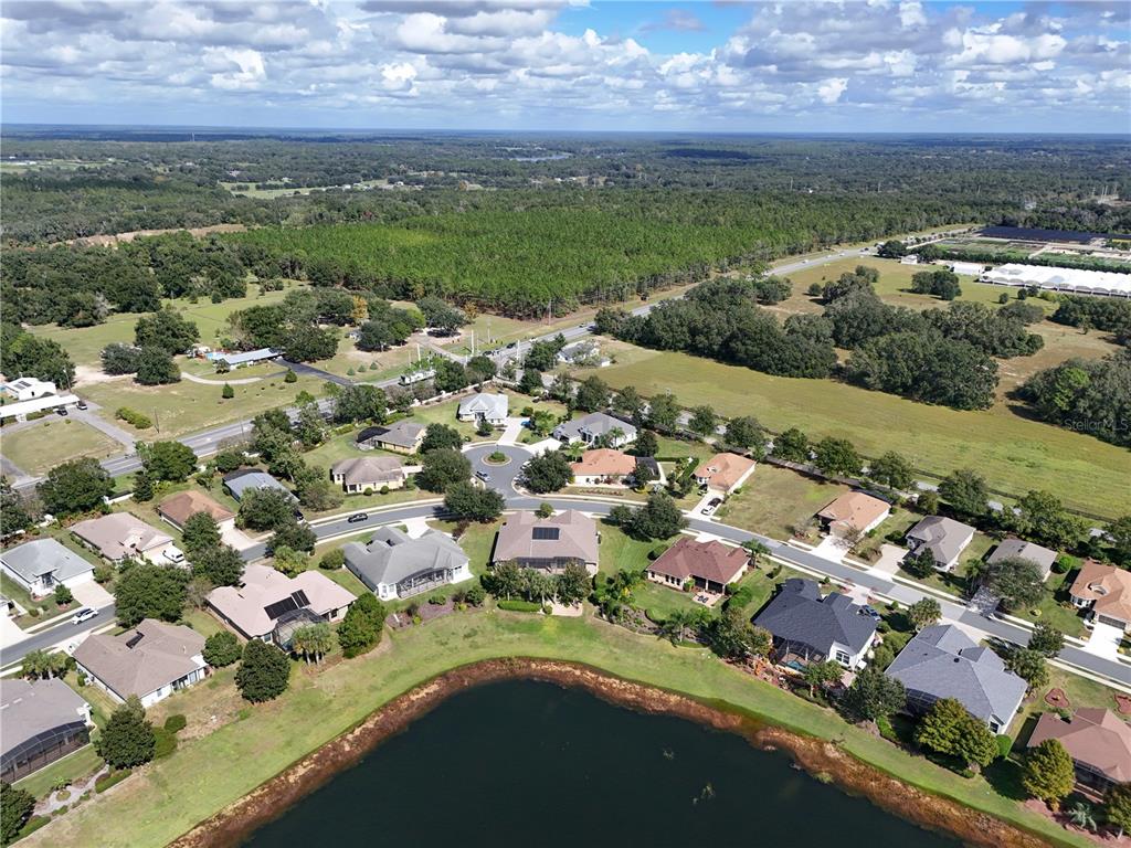8065 Bridgeport Bay Circle Mount Dora, FL 32757 - Photo 44 of 60 an aerial view of residential houses with outdoor space