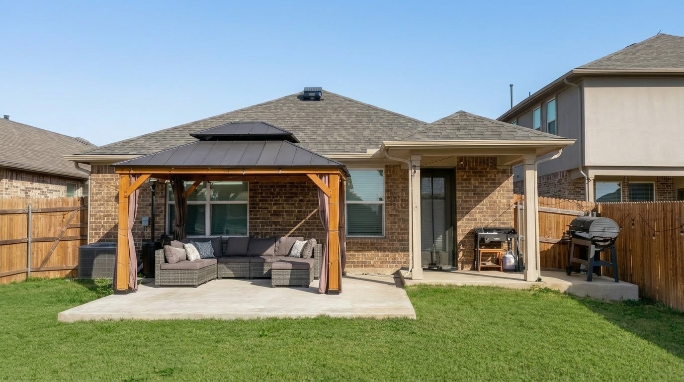 425 Shiner Lane Georgetown, TX 78626 - Photo 2 of 19 a view of a house with backyard porch and sitting area