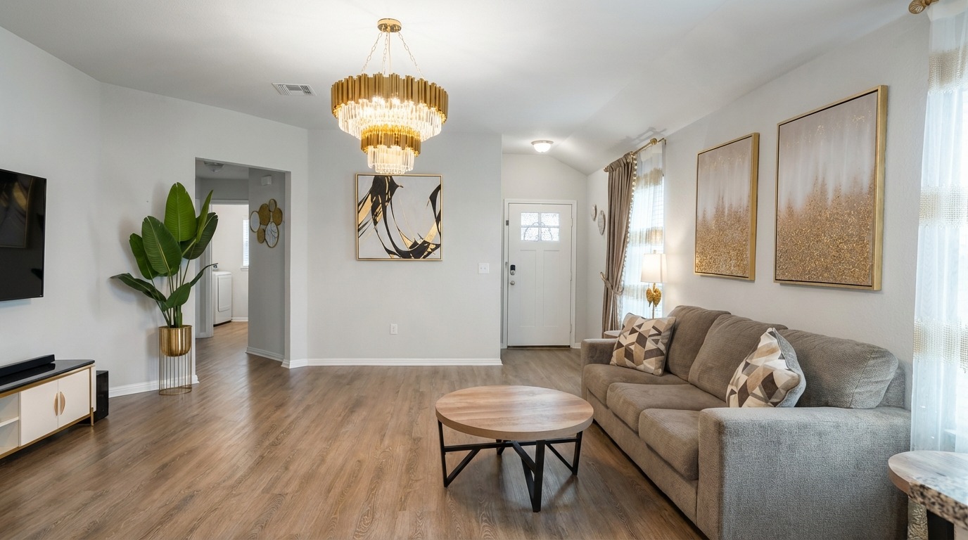 425 Shiner Lane Georgetown, TX 78626 - Photo 6 of 19 a living room with furniture and a wooden floor