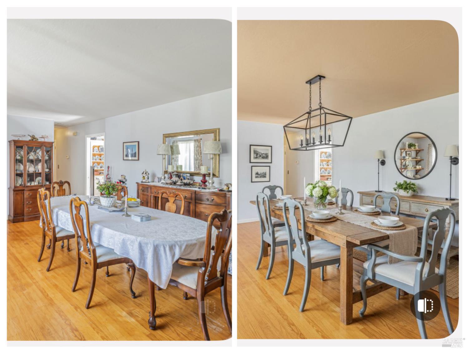 3590 Burnside Road Sebastopol, CA 95472 - Photo 11 of 69 a view of a dining room with furniture and a chandelier