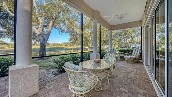 a outdoor view with a sitting space