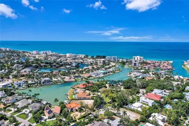 a view of a city and ocean view