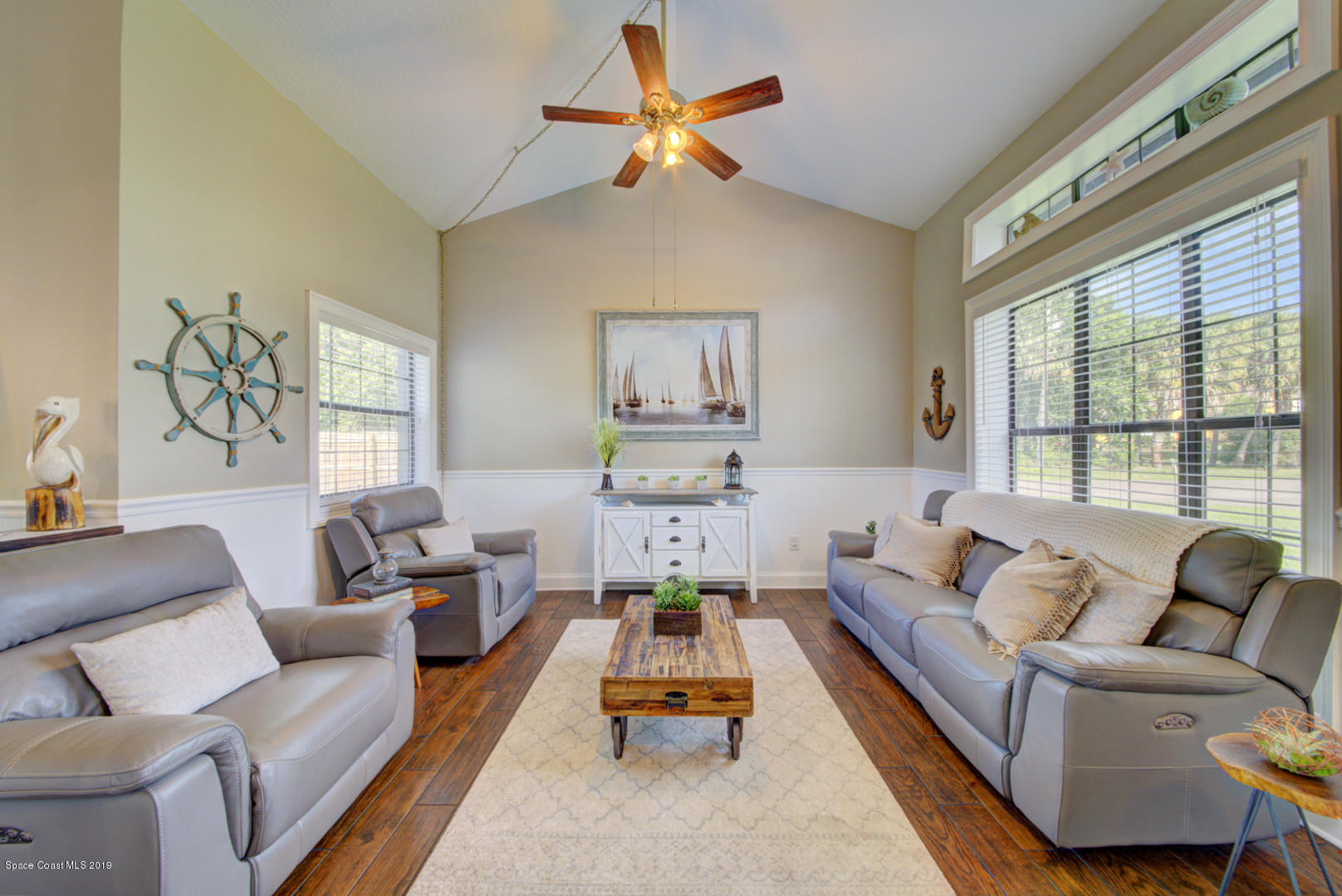 6300 Janina Road Cocoa, FL 32927 - Photo 10 of 74 living room with vaulted ceiling