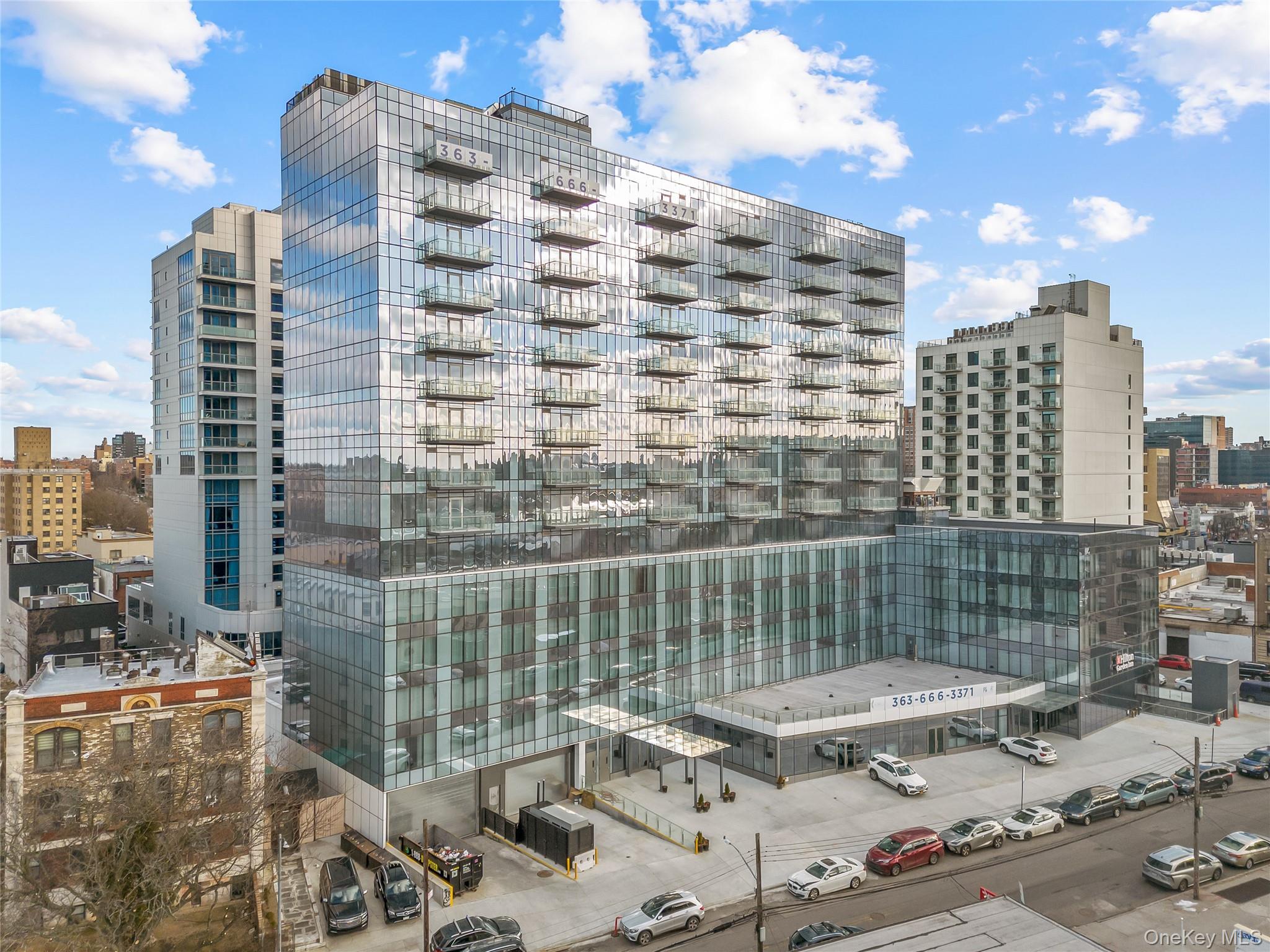 a front view of a building