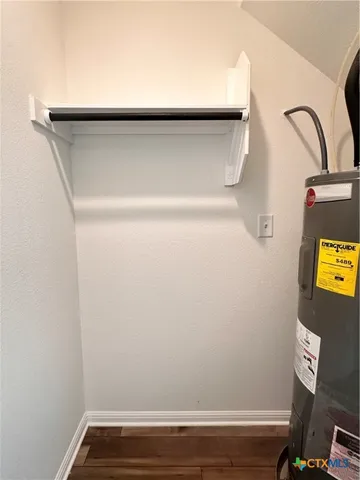 a view of small space with racks on the wall