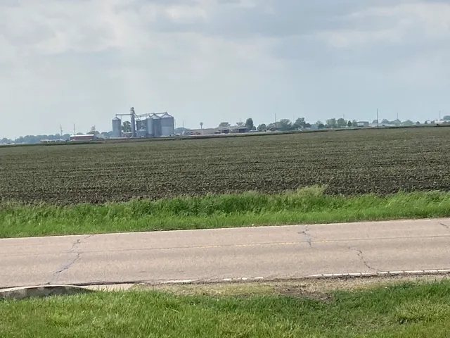 a view of a lake with a big yard