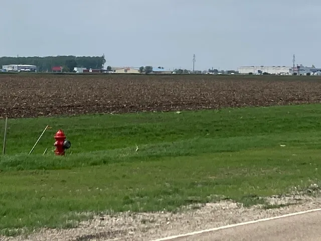 a view of a large body of water with a large building