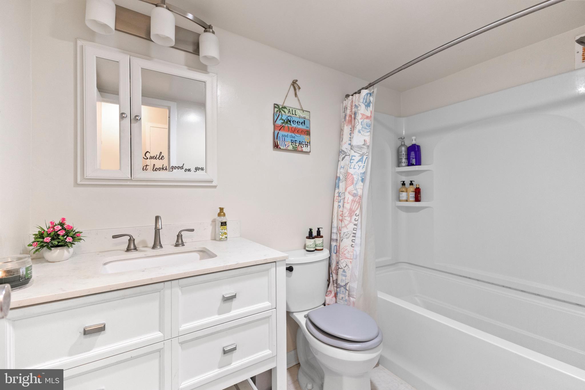 1111 University Boulevard West, Unit 313A Silver Spring, MD 20902 - Photo 11 of 20 a bathroom with a sink vanity mirror and toilet