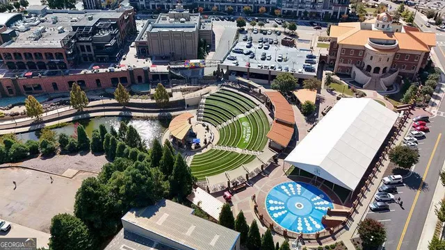 an aerial view of multiple houses
