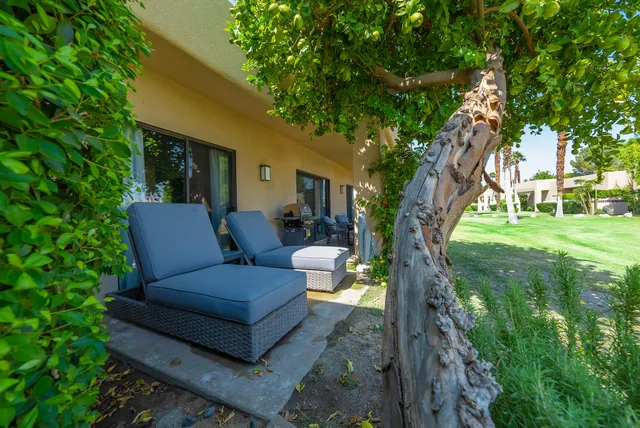a outdoor living space with furniture