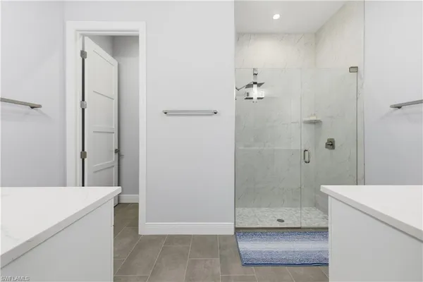 a bathroom with a shower