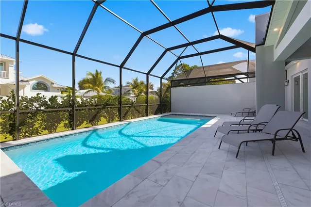 a swimming pool with yard