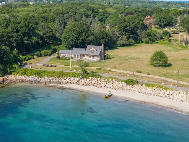 a view of a water with an outdoor space