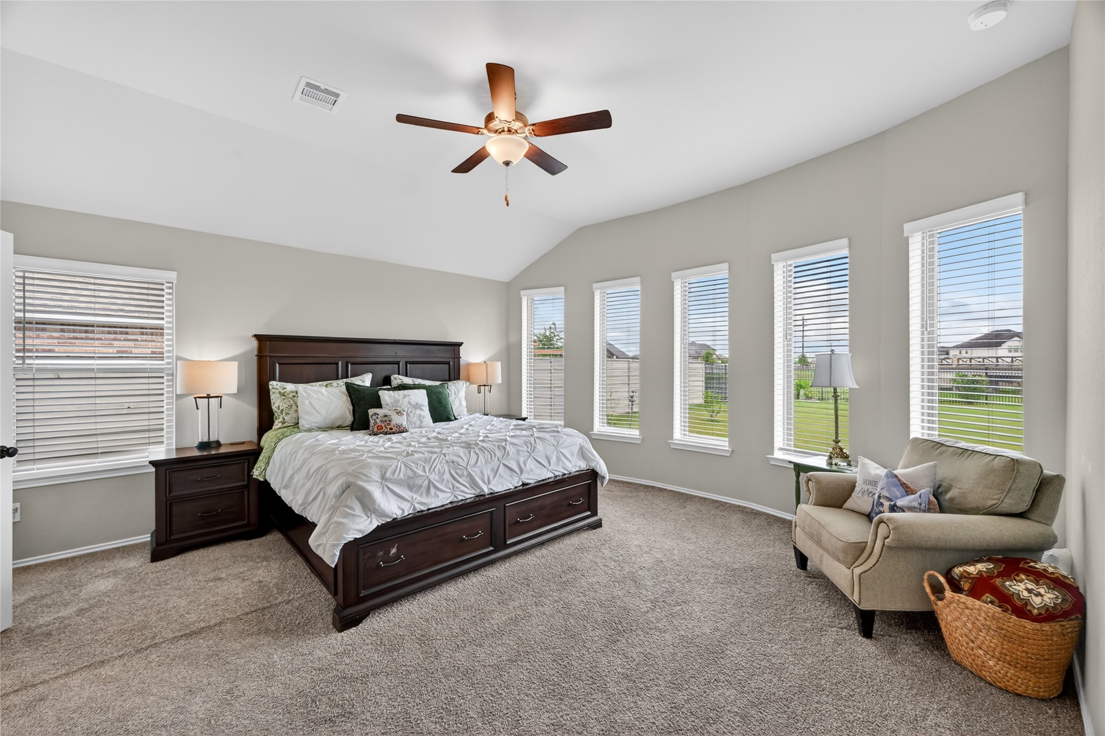 4731 Cedar Butte Lane Manvel, TX 77578 - Photo 19 of 42 a spacious bedroom with a bed and glass window