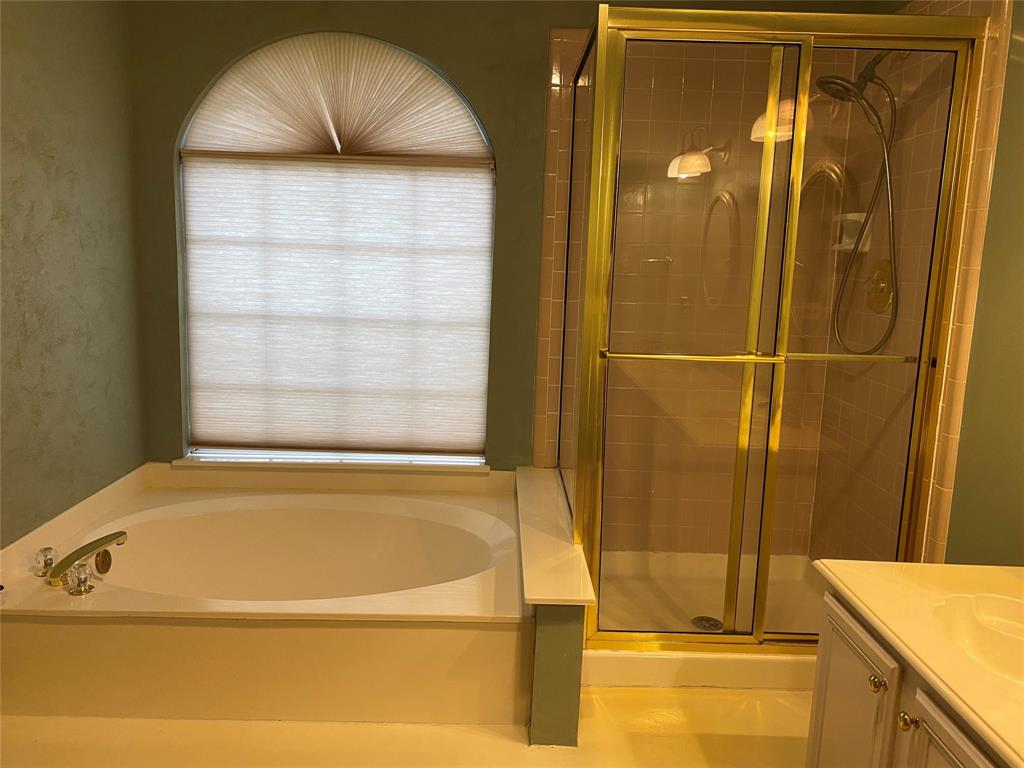 1924 Sunset Path Lewisville, TX 75067 - Photo 19 of 37 a bathroom with a tub shower and sink