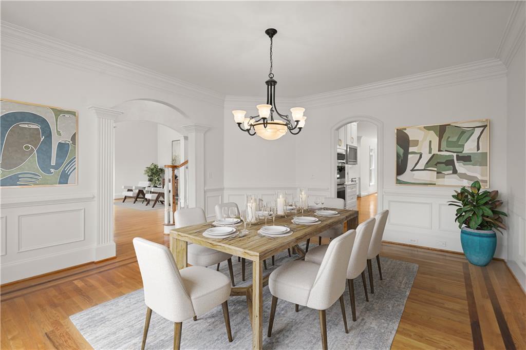 1200 Bay Pointe Terrace Alpharetta, GA 30005 - Photo 9 of 56 a view of a dining room with furniture window and wooden floor