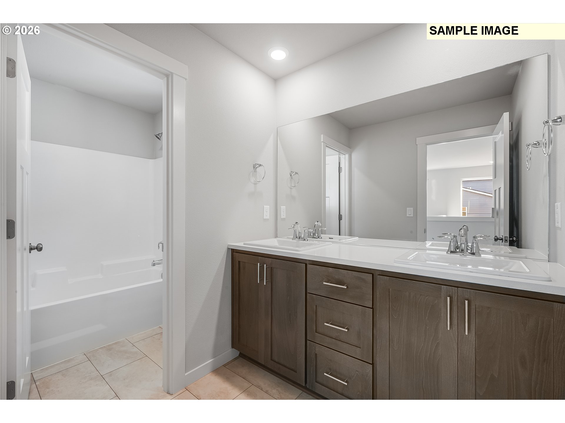 1092 Legacy Street Eugene, OR 97402 - Photo 16 of 20 a bathroom with a granite countertop sink a mirror and a