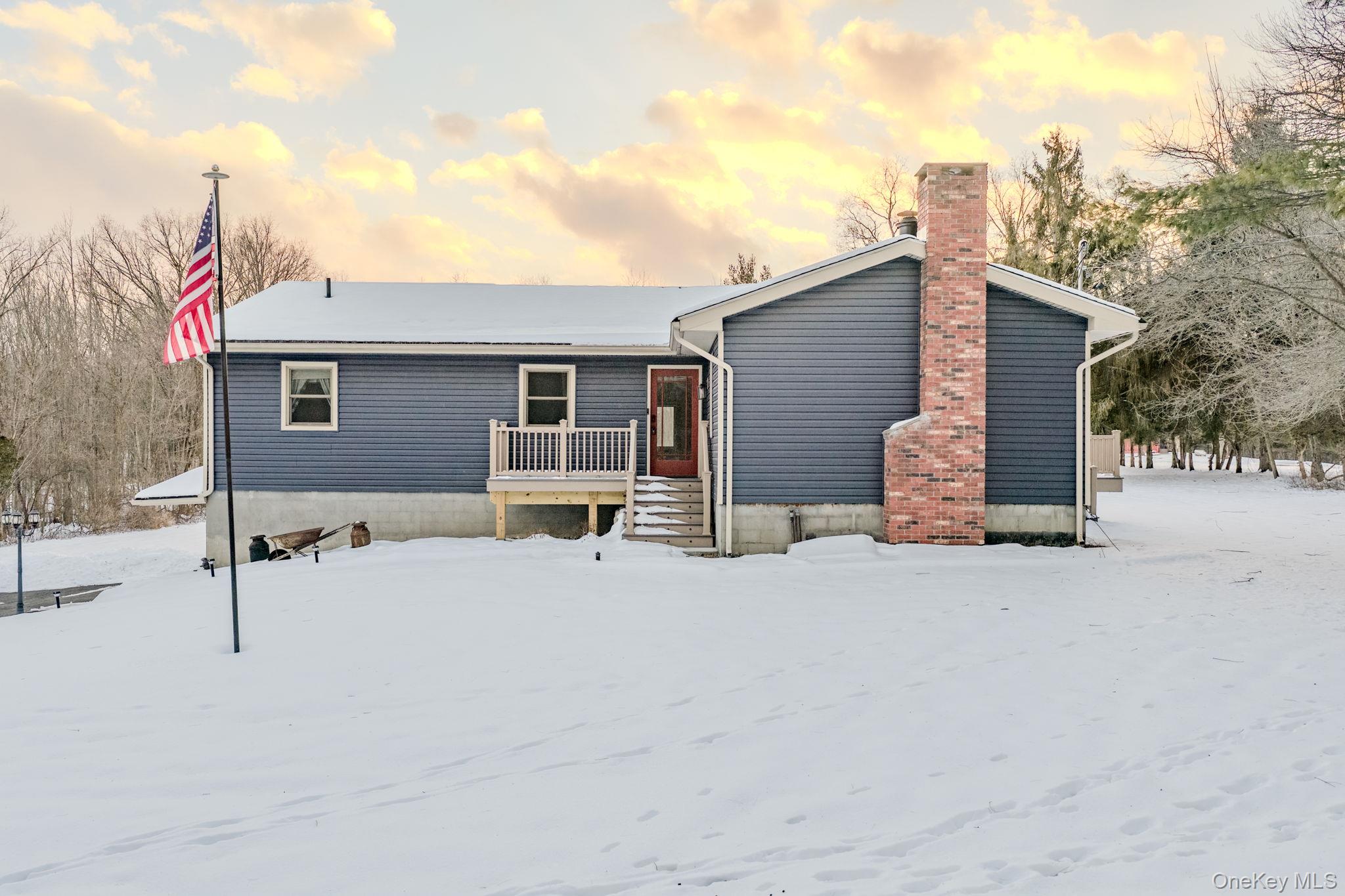 41 Low Road Wallkill, NY 12589 - Photo 2 of 37 Snow covered back of property featuring a chimney