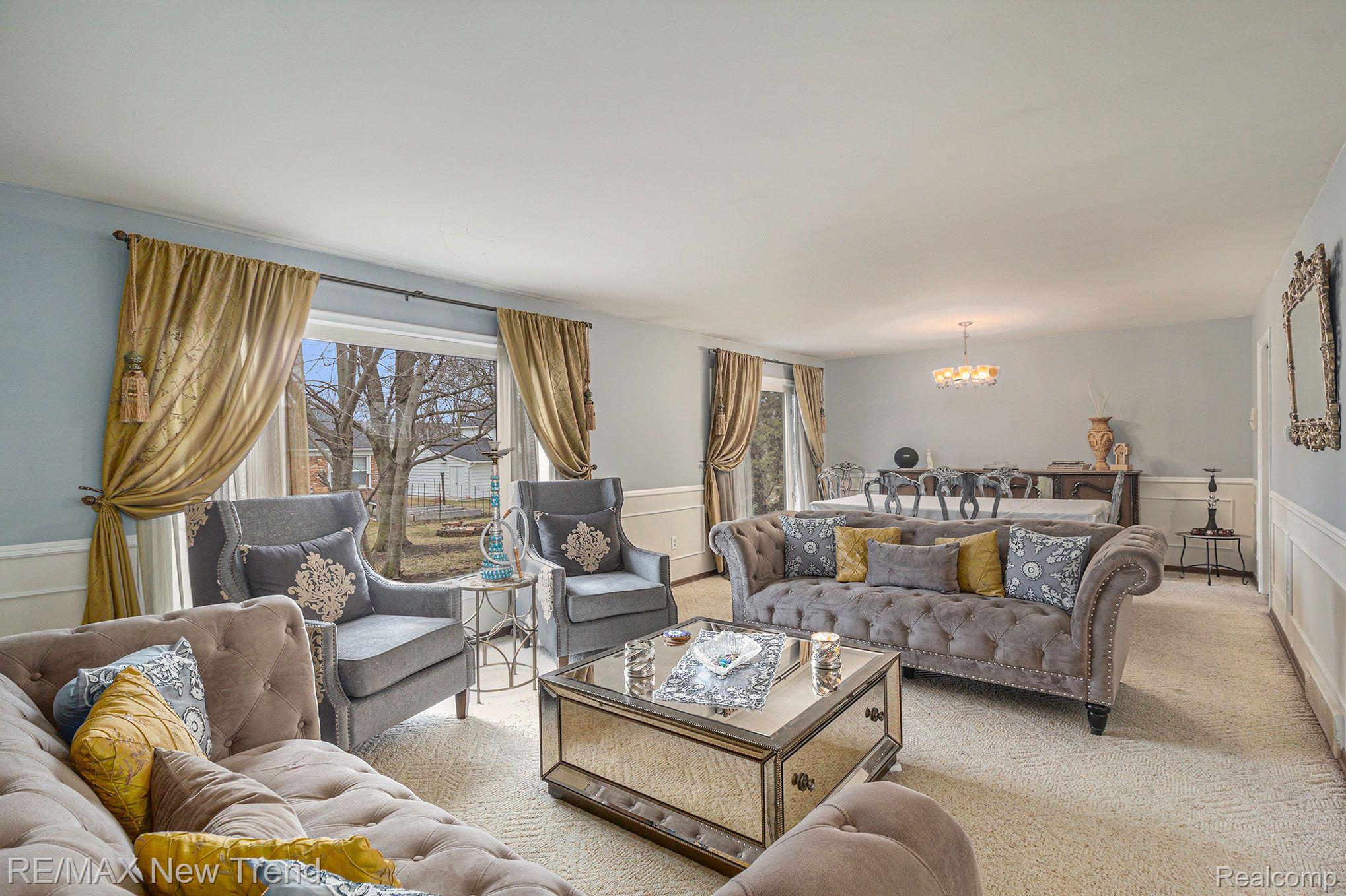 Living Room & Dining Room w/ Oversized Windows