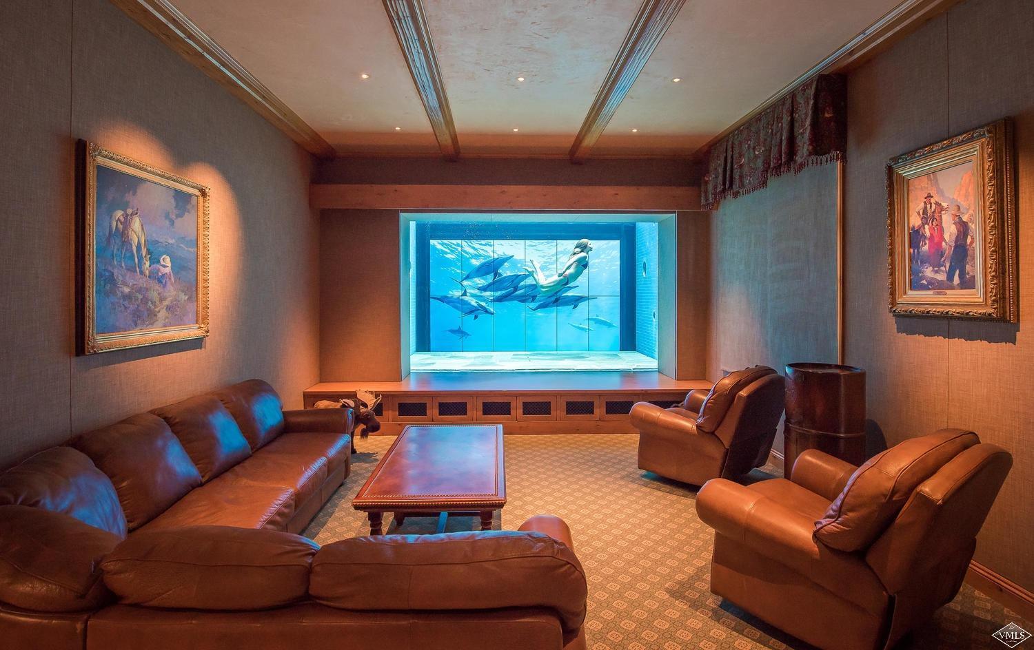 22 Strawberry Park Road Beaver Creek, CO 81620 - Photo 10 of 25 a projector room with furniture and a large window
