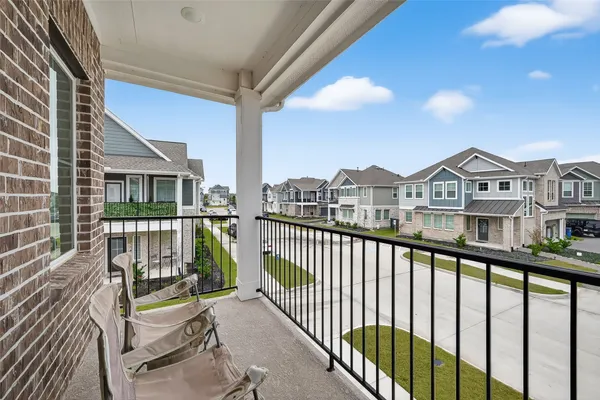 a view of a city from a balcony