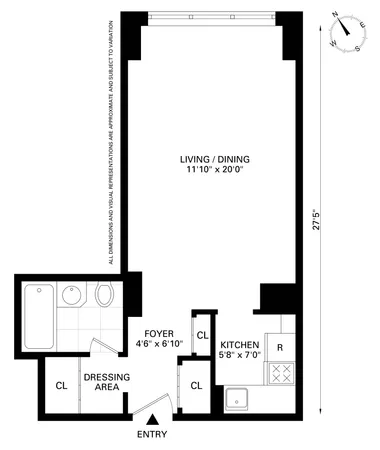 $450,000 | 430 West 34th Street, Unit 5G | Hudson Yards