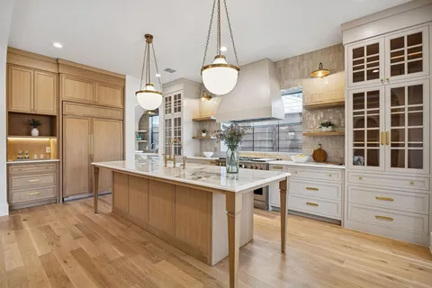 a kitchen with counter top space and a sink