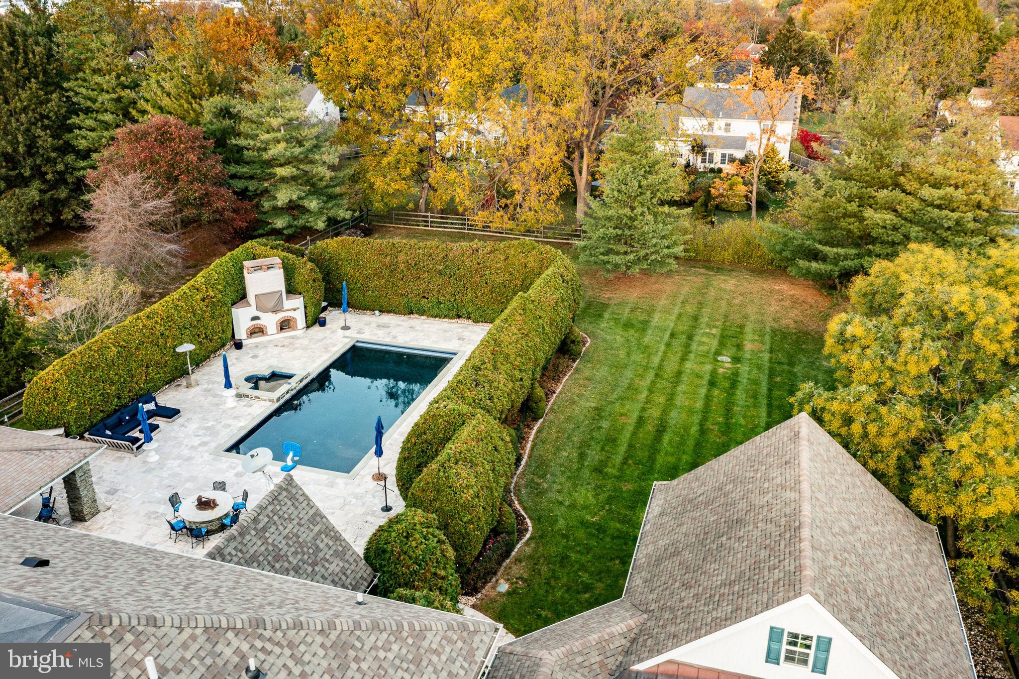 1053 Whitegate Road Wayne, PA 19087 - Photo 42 of 51 Aerial Pool View