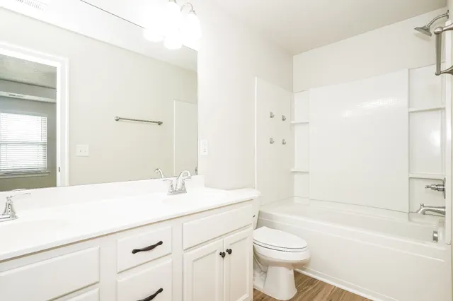 a bathroom with a sink a toilet and a bathtub