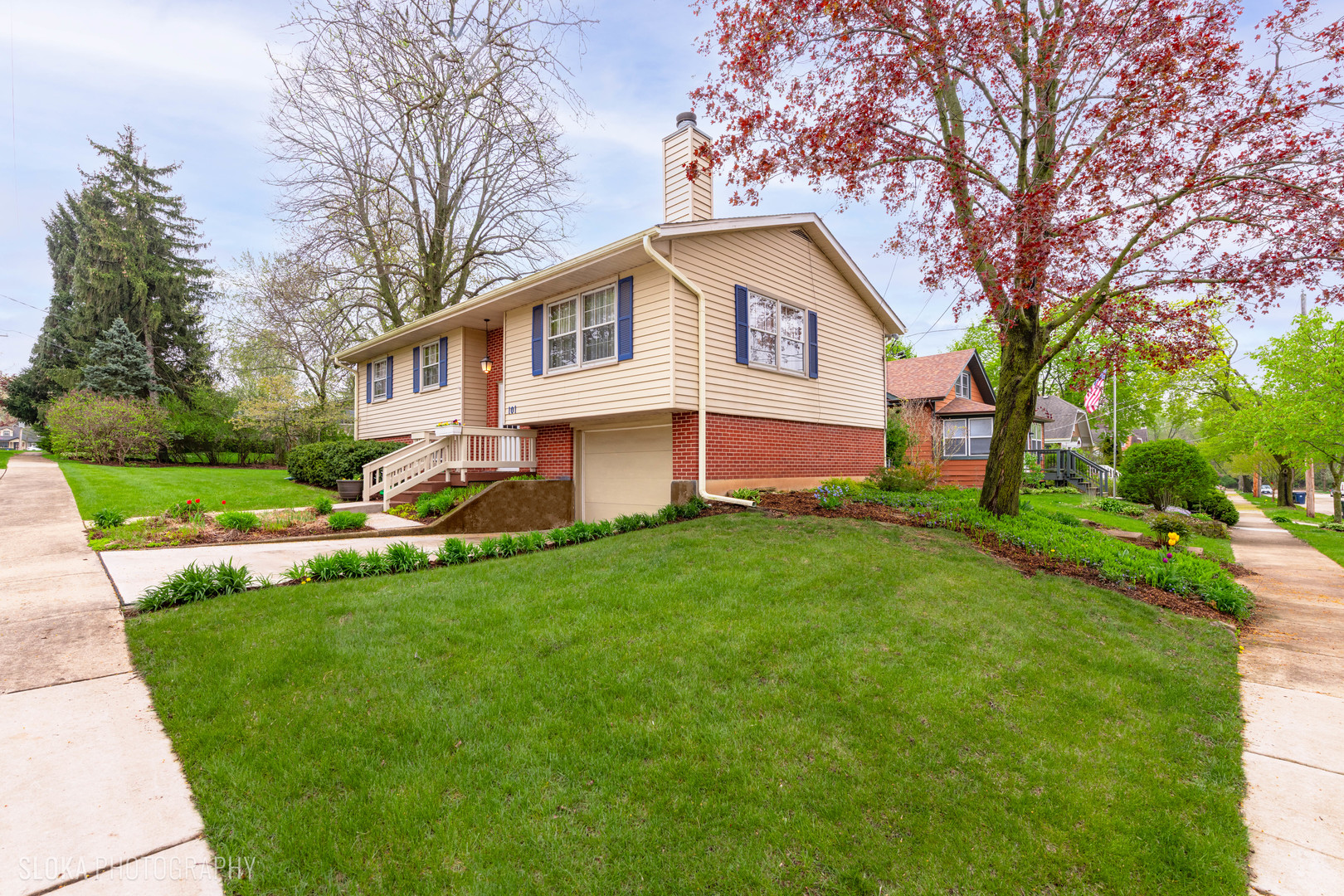 101 Clay Street Algonquin, IL 60102 - Photo 21 of 23 a view of a house with a yard and table and chairs under a large tree