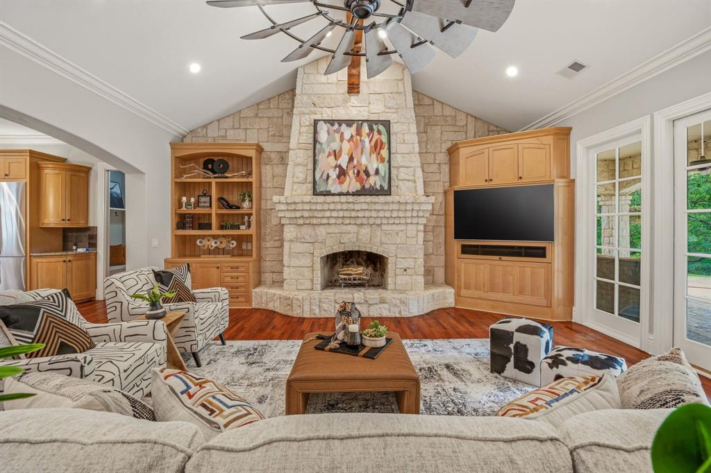 6436 Valley Creek Pilot Point, TX 76258 - Photo 8 of 40 Living Room and wood burning fire place