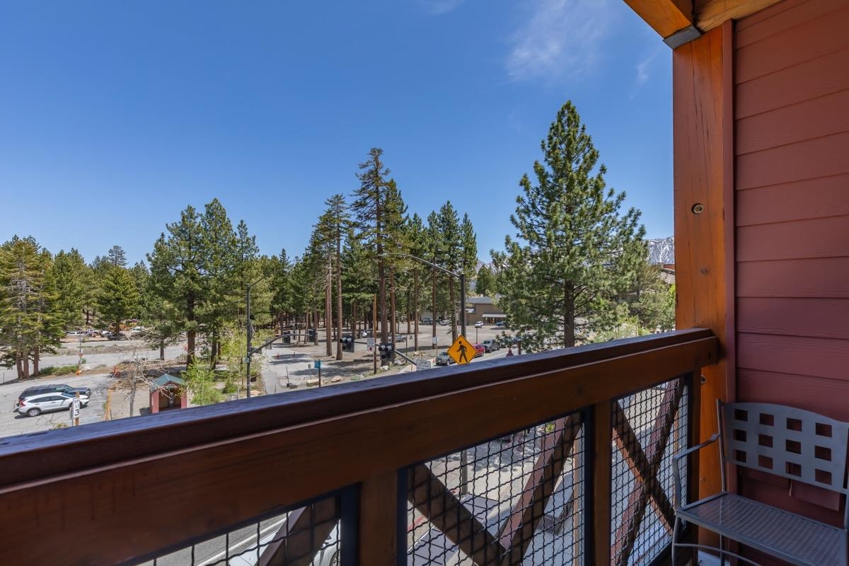 6201 Minaret Road, Unit 2215 Mammoth Lakes, CA 93546 - Photo 28 of 33 a view of from a balcony with outdoor seating
